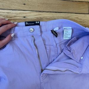Purple wide leg jeans
